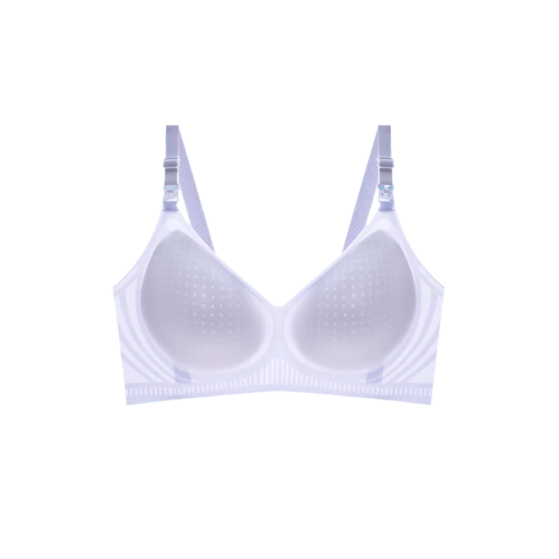 1059# Ice Silk Jelly Bar Lactation Bra Thin Thin and light pregnancy postpartum feeding without underwire push-up bra underwear