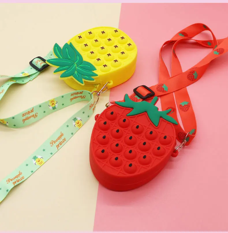 Its Backpack Shape Silicone Pop Coin Purse Mini Change Wallet Jewelry Candy Bag Zip Keychain Pouch pops purse for girls