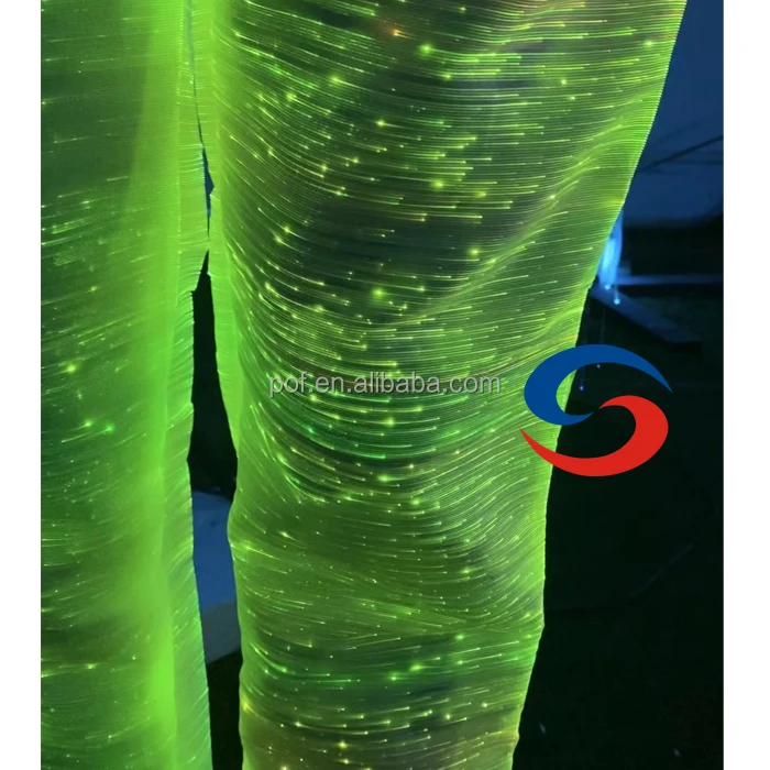RGB LED emit light Fiber Optic Fabric Luminous Pants Customized Wide Leg Trousers and Pants