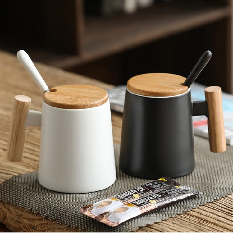 Custom Logo Printed Porcelain White Sublimation blank Tea Coffee Ceramic Cup Coffee Mugs With Lid