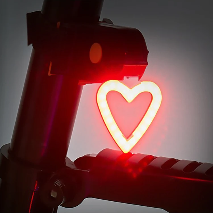 Creative Rechargeable LED Bicycle Rear Light for Night Riding Cute Bike taillight Accessories for Adult Kids