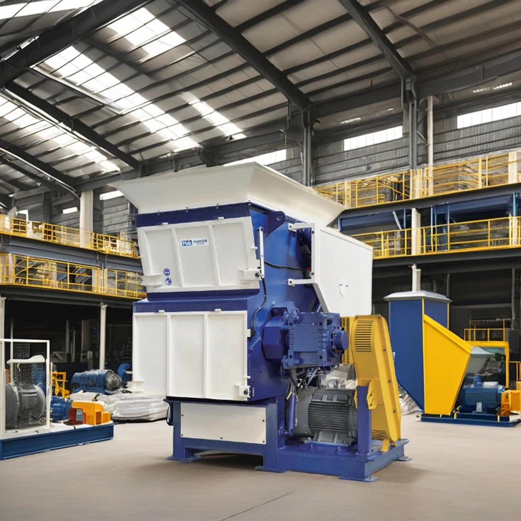 New Double PVC PET PP Plastic Crusher Efficient Shredder Motor Crushing Used Tires Recycling Solid Waste Metal Gear Engine