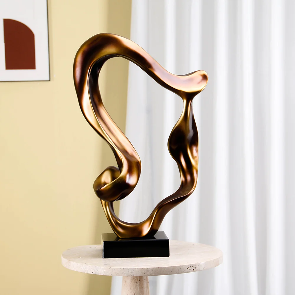 Luxury Hotel Lobby Large Modern Art Sculpture Polyresin Antique Brass Interior Decorative Accents Items For Decoration Office
