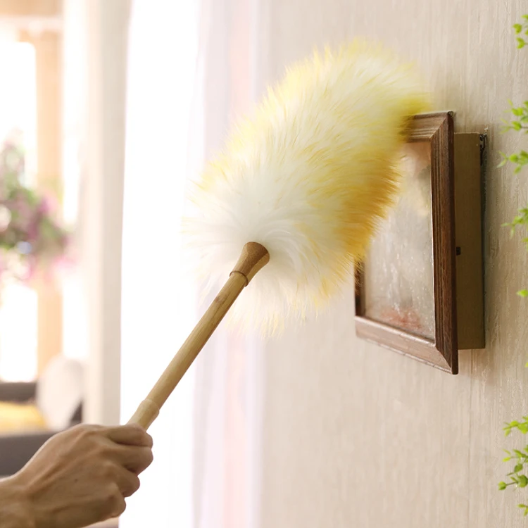 Dust Brush Household Feather Duster Dusting Cleaning Wool Duster Brush for Dust Broom
