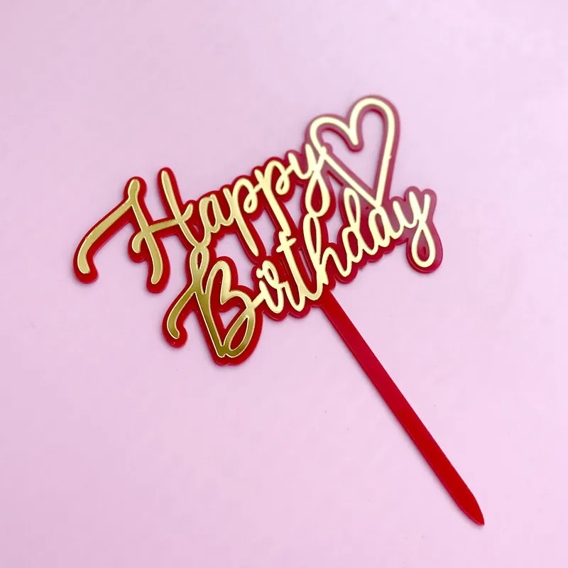 High Quality Plastic Cake Topper Party Decoration Happy Birthday Letter Cake Topper