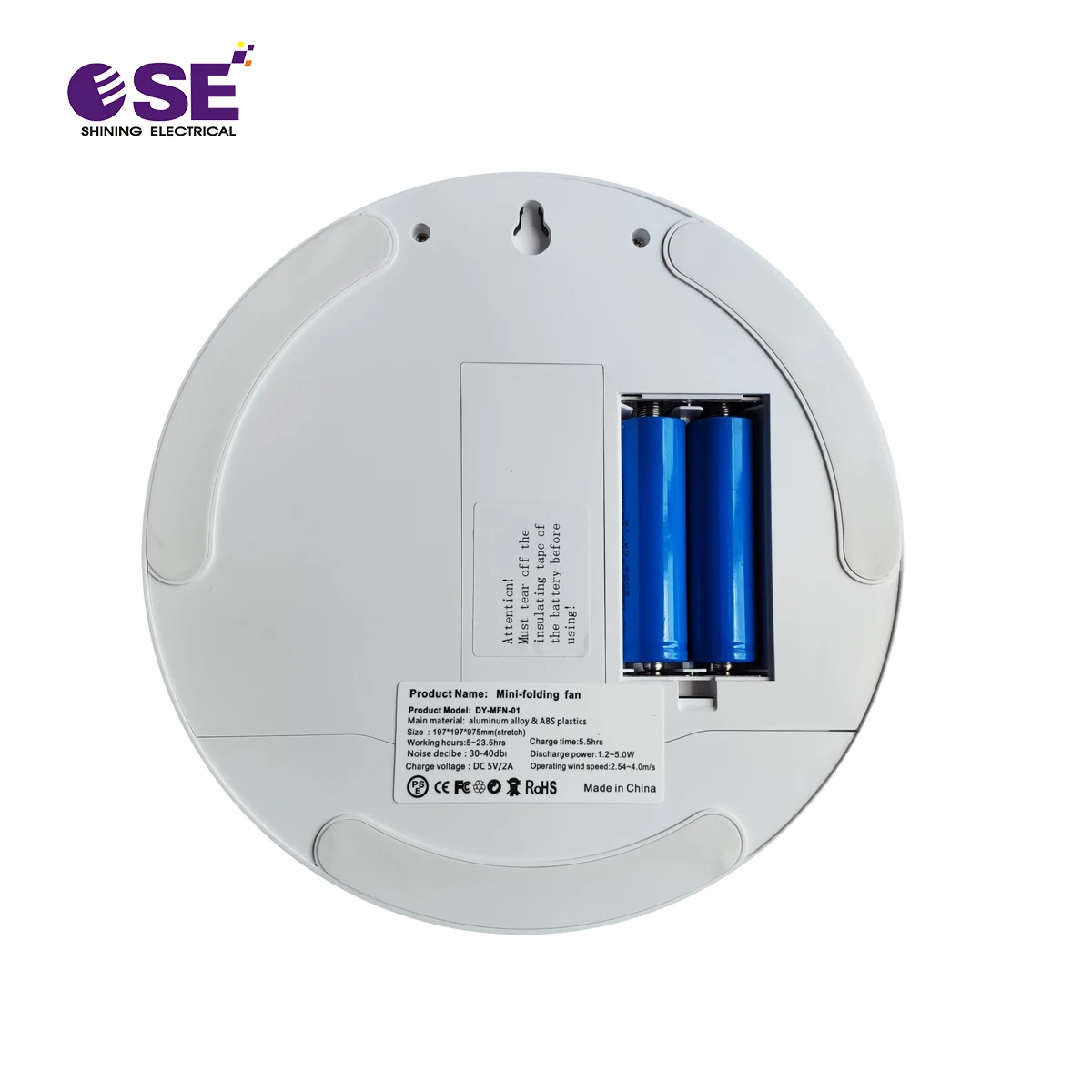 USB Rechargeable 6 inch DC portable fan without batteries