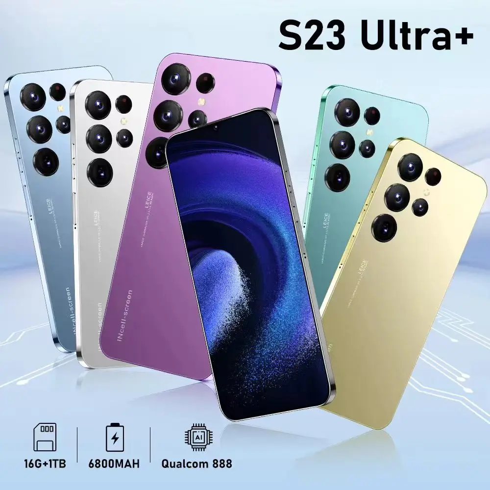 Hot Selling S23+ ULTRA Original 16gb+512gb 48MP+100MP Fingerprint Unlock 7300mAh Android 12.0 Cell Phone Smart Mobile Phone