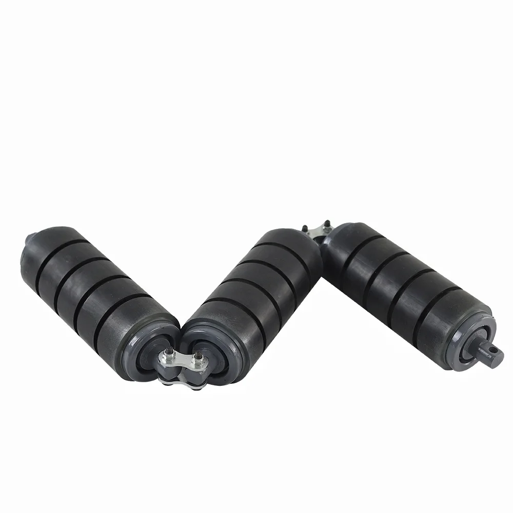 Heavy Duty Mining Industry Rubber Impact Idler Conveyor Impact Rollers