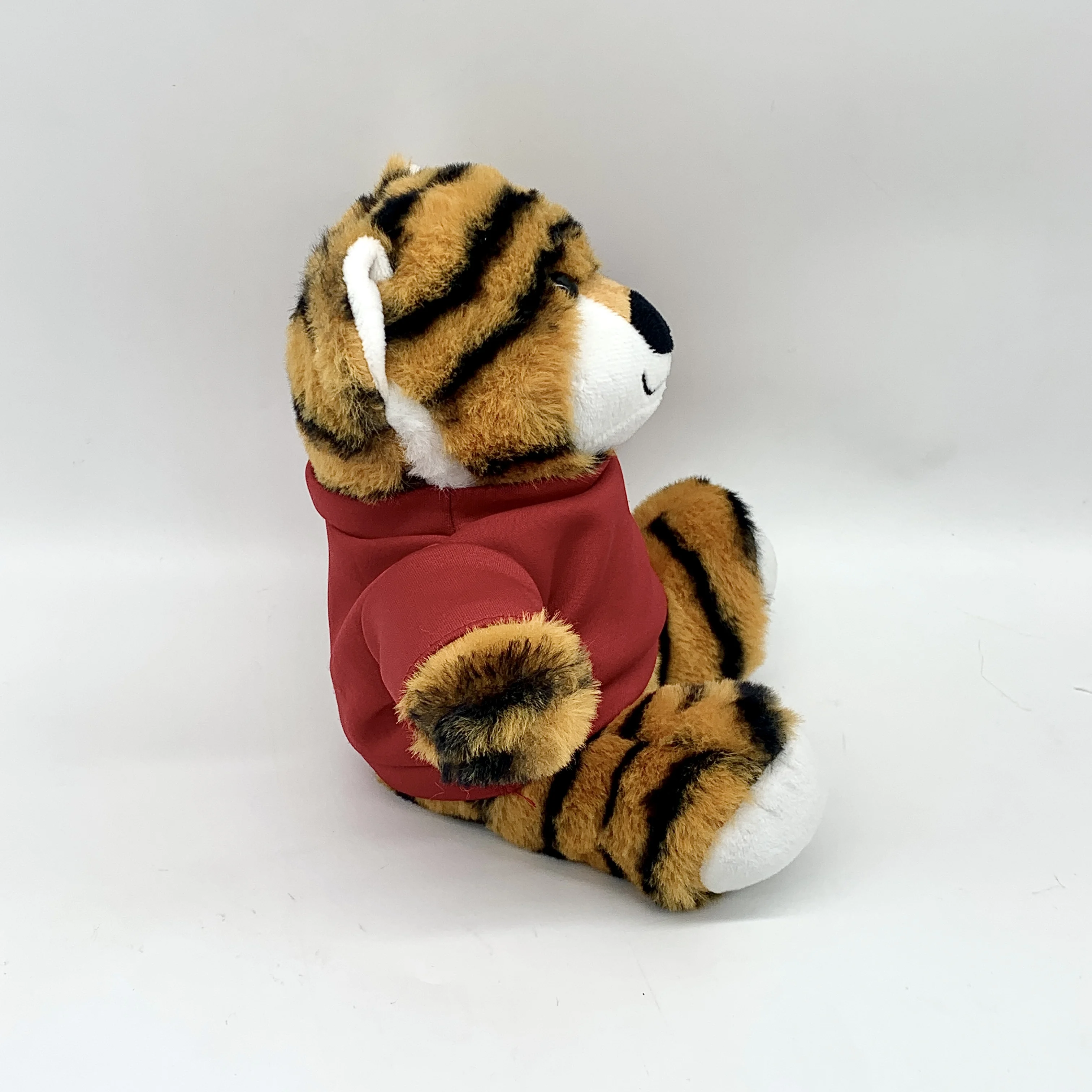 sublimated logo animal cartoon tiger plush toy with shirt new design Customized logo plush tiger toys For home Decoration