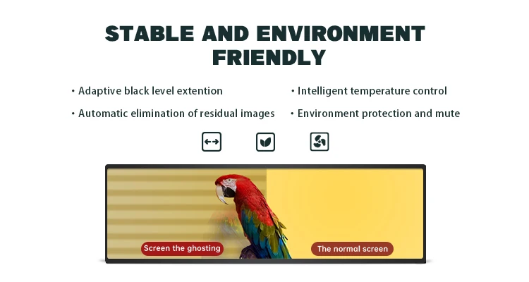 Shelf lcd screen display panels indoor digital advertising screens lcd stretch bar display