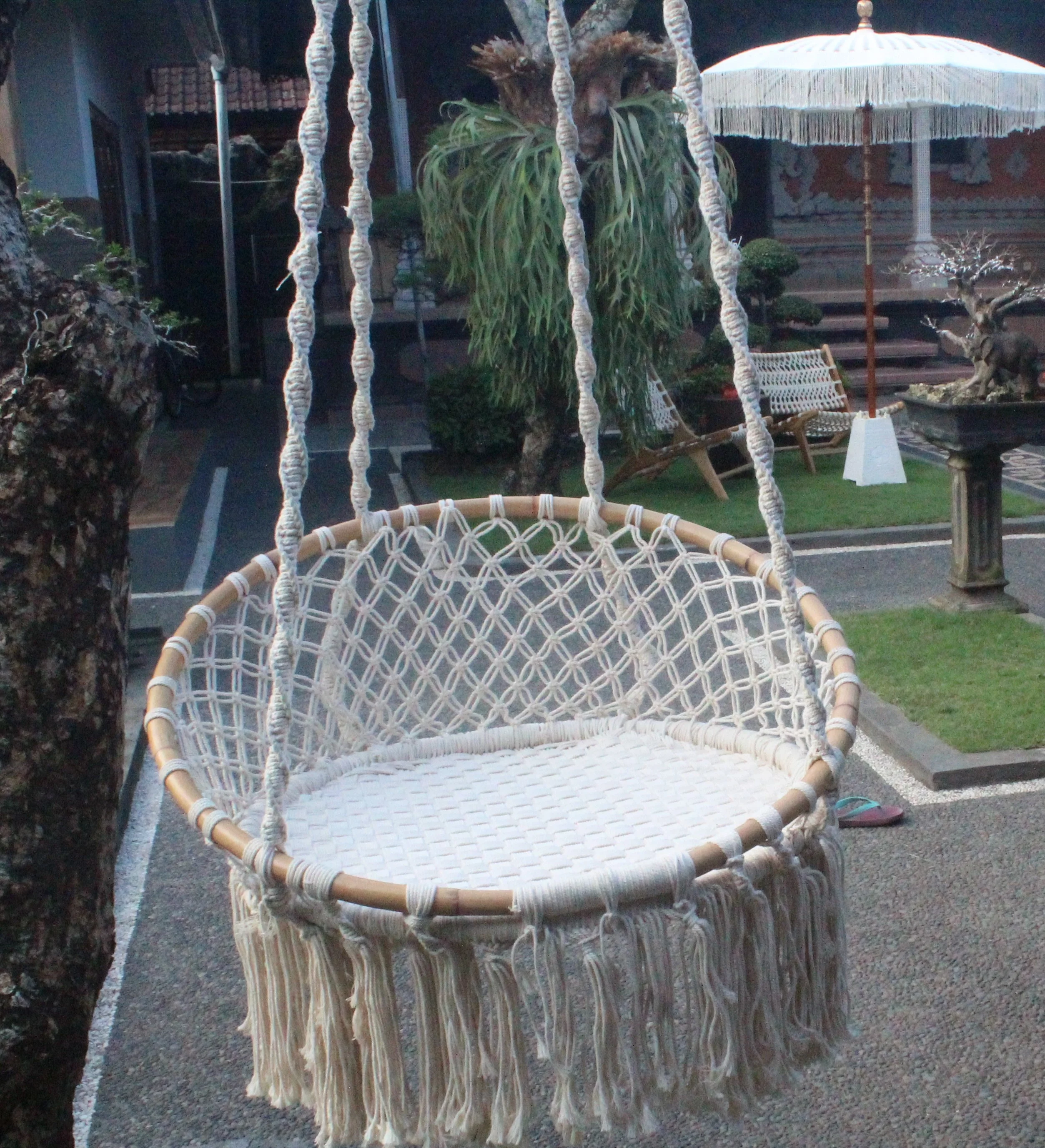 Swing Macrame Custom Size Wall Hangers Decorative Frame Picture Crafts Frame Wholesale Wood for Home Decor Wooden New Bag Folk