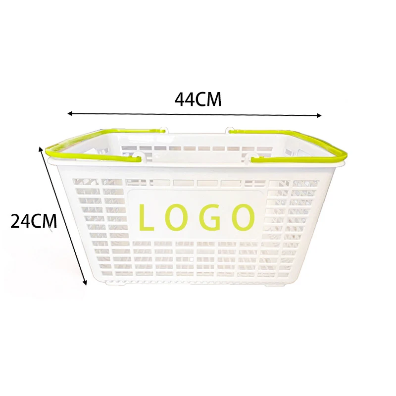 Meicheng 20 L Snack Store Plastic Hand Basket Colorful Handle Basket Convenience Store Shopping Basket For Retail Stores