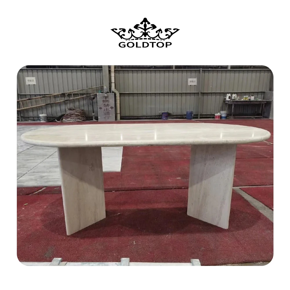 Goldtop OEM/ODM травертин дешевый кухонный стол столешница овальный из индейки Римский