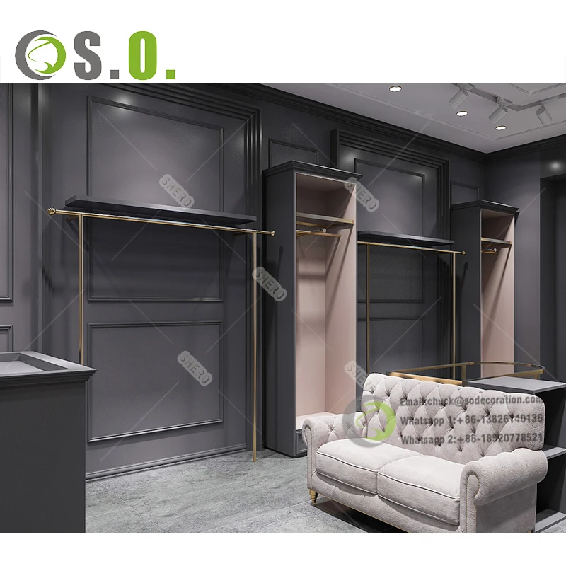 Women Clothes Boutique Furniture Retail Store Clothing Showcase And Shelves Shop Wall Showcase For Clothes Store
