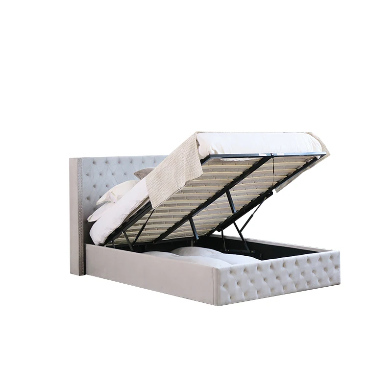 Ottoman End Lift Storage Queen Size Divan Plywood Gas Lift Bed Base For Storage ottoman storage bed