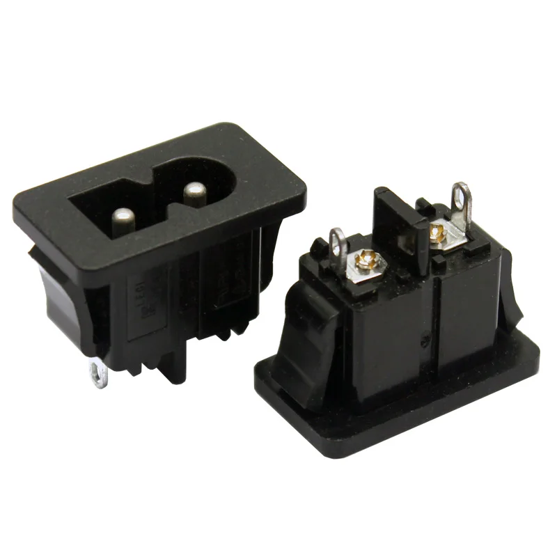 Verified 5A 250V IEC 320 C8 UPS PDU Multiple 2 gang C8 Inlet Outlet Plug Connector