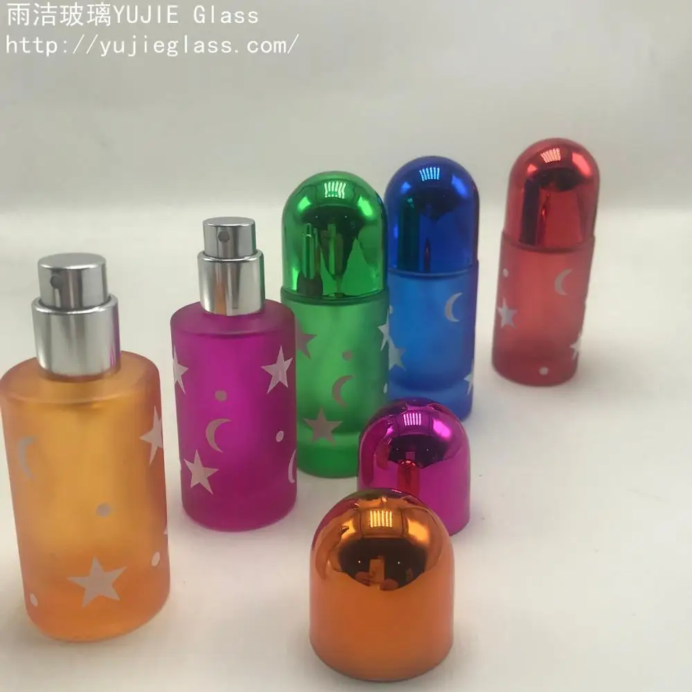 YJ-00198 Grind Arenaceous Printing Stars And Moons 20ml Empty Glass Perfume Bottle Luxury