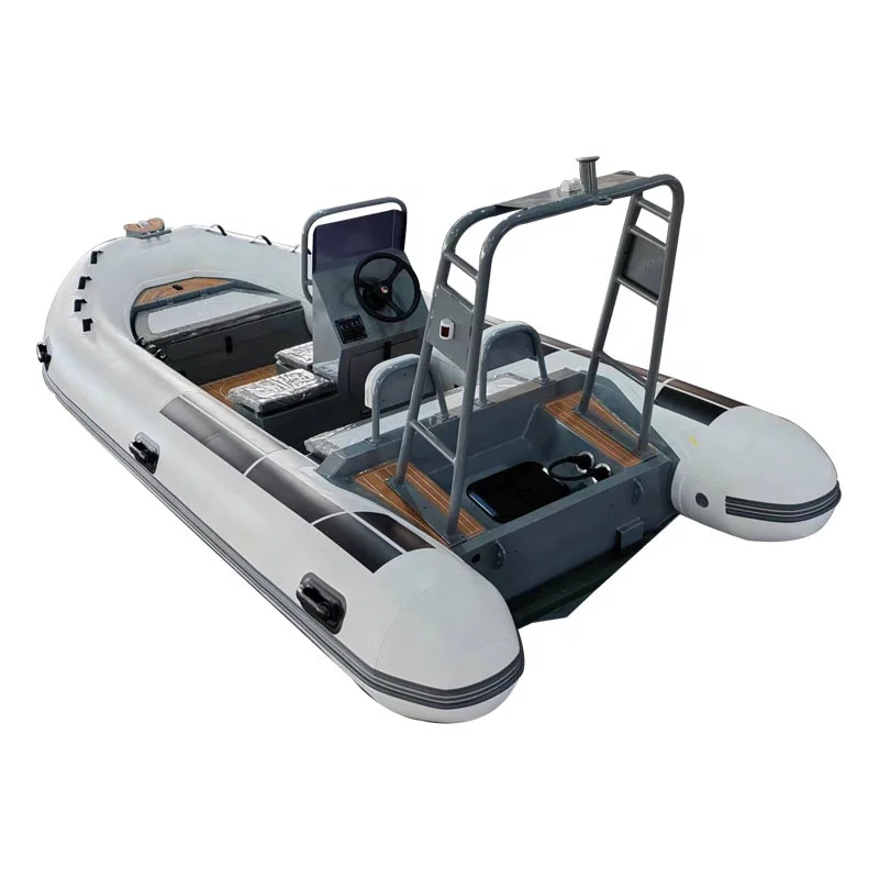 16ft RIB480 hypalon PVC  inflatable RIB boat  aluminum hull with Console and Roll Bar