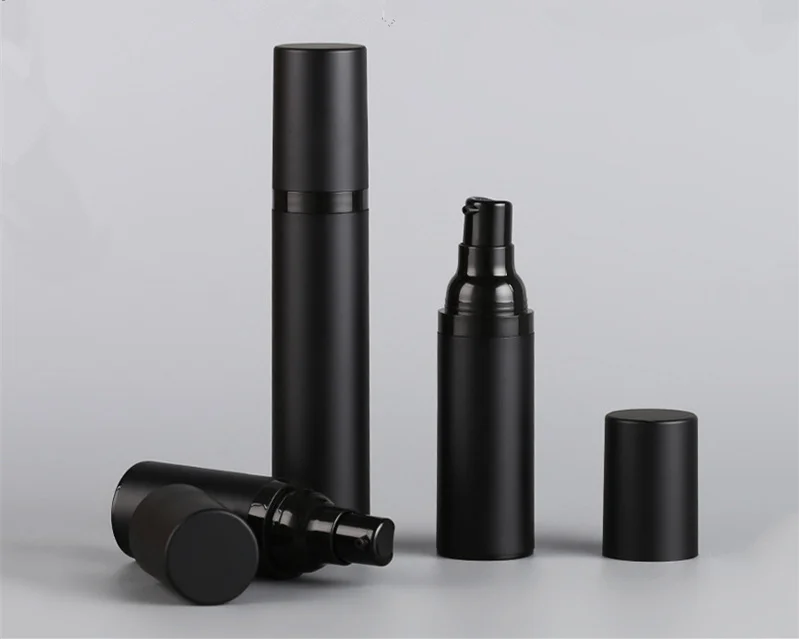 Empty Custom Cosmetic Personal Skin Care Frosted Matte White 15ml 30ml 50ml Black Airless Pump Bottle