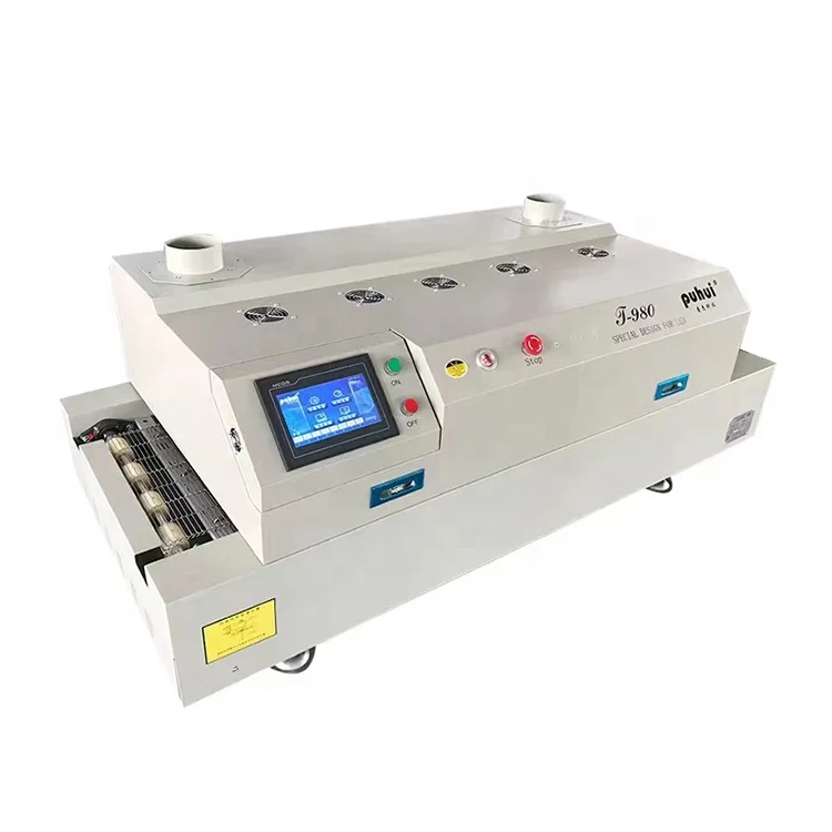 Puhui T-980 8-heating Zone Touch Screen Infrared Hot Air SMT Reflow Soldering Oven