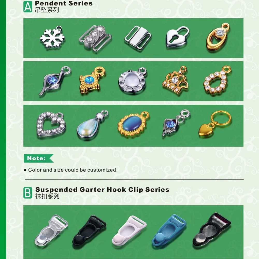 Garment accessories 10mm 12m 15mm Metal suspender garter hook belt clips