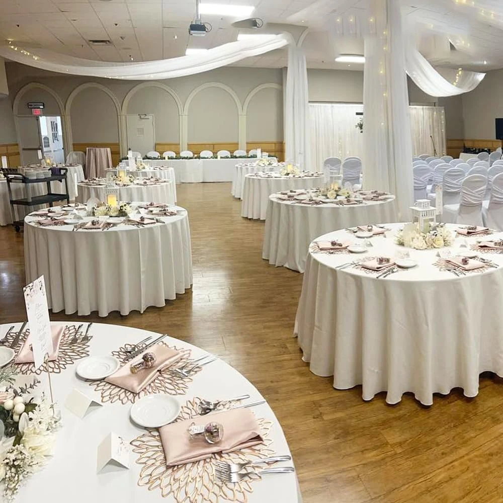 Натуральное льняное столовое постельное белье скатерти для вечеринки Скатерть свадьбы белая круглая моющаяся скатерть базовая поли из 100% полиэстера