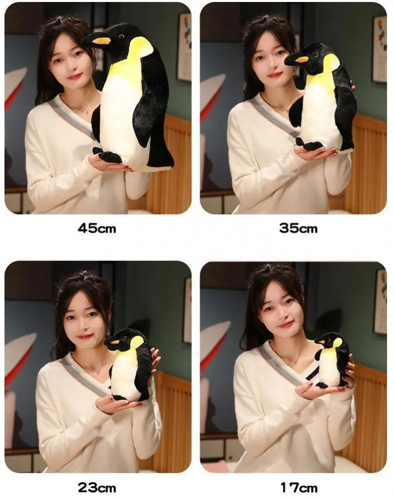 Realistic Zoo Animals Soft Toys Lifelike Penguin Stuffed Animals