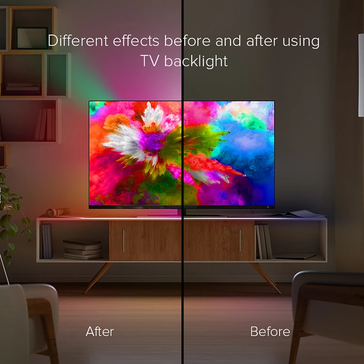 Background light Kit Wifi Ale xa Voice Google Assistant Control HDTV Screen LED Lights Am bient Dream Back Lighting