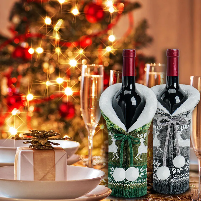 Gorgeous Christmas Decorative Wine Bottle Cover: Elevate Your Party with Festive Vibes and Charm!