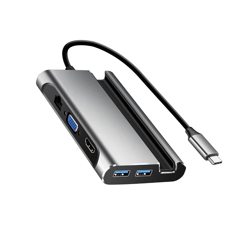  Кабель для USB-интерфейса до 50 метров HDMI-интерфейс C концентратор адаптер с тройным дисплеем HDMI VGA Тип PD Gigabit Ethernet