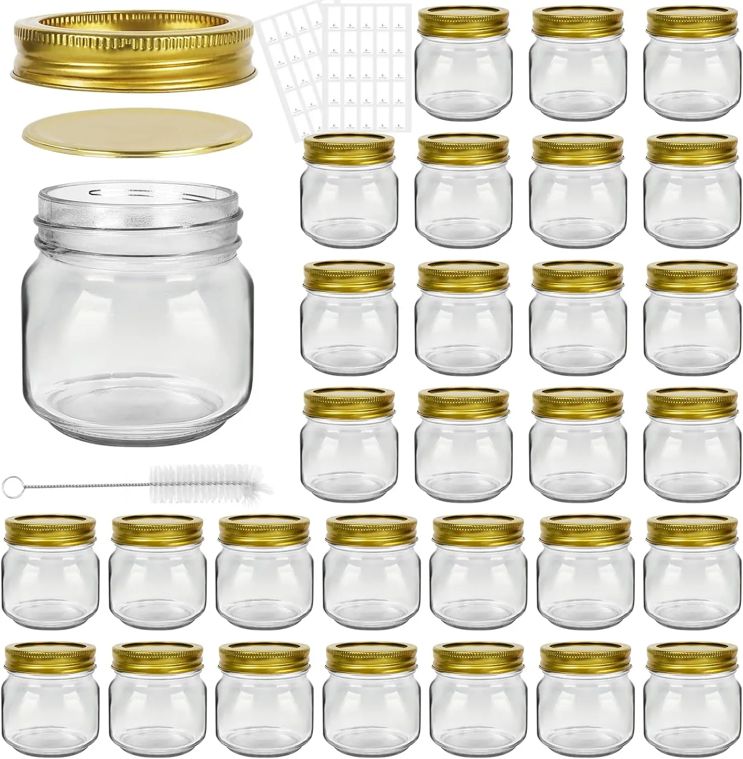 Fast Delivery 8oz 240ML mason jars Glass Storage Containers for Overnight Oats Jam Jelly Honey Beans
