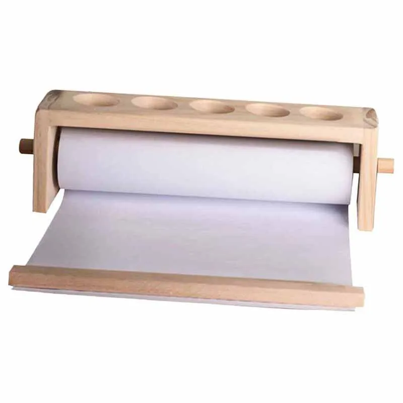 Easel Roll Dispenser Wooden Holder with Art Drawing Paper for Kids DIY Art Painting Drawing Writing