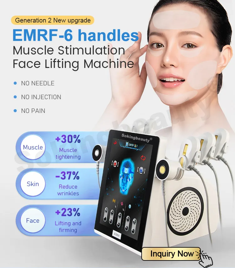 Ems Muscle Stimulator Electromagnetic Magnetic V Face Ems RF Skin Slim Facial Massager Lifting Machine