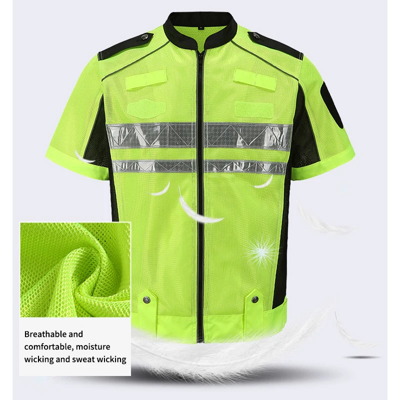 Summer New Design Short Sleeves Jackets For Men Hi Vis Workwear Uniform Reflective Safety Clothing