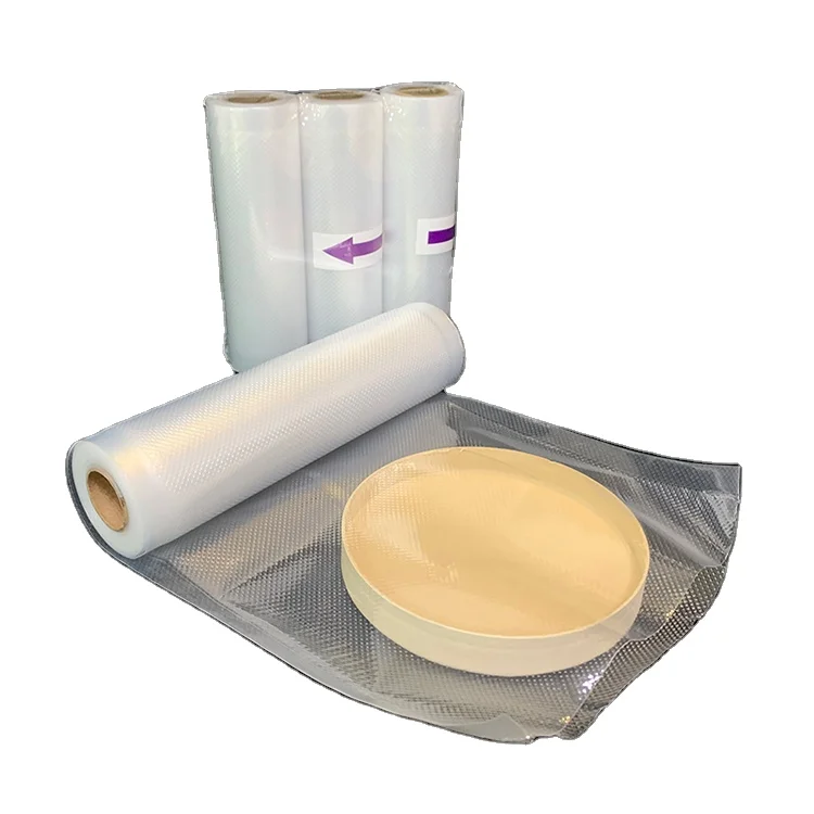 PLA Compostable Embossing Vacuum Bags for Fresh Meet Food Vegetable Packaging Pouch