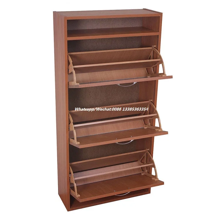Factory wholesale wooden melamine particle board MDF shoe rack cabinet furniture modern for living