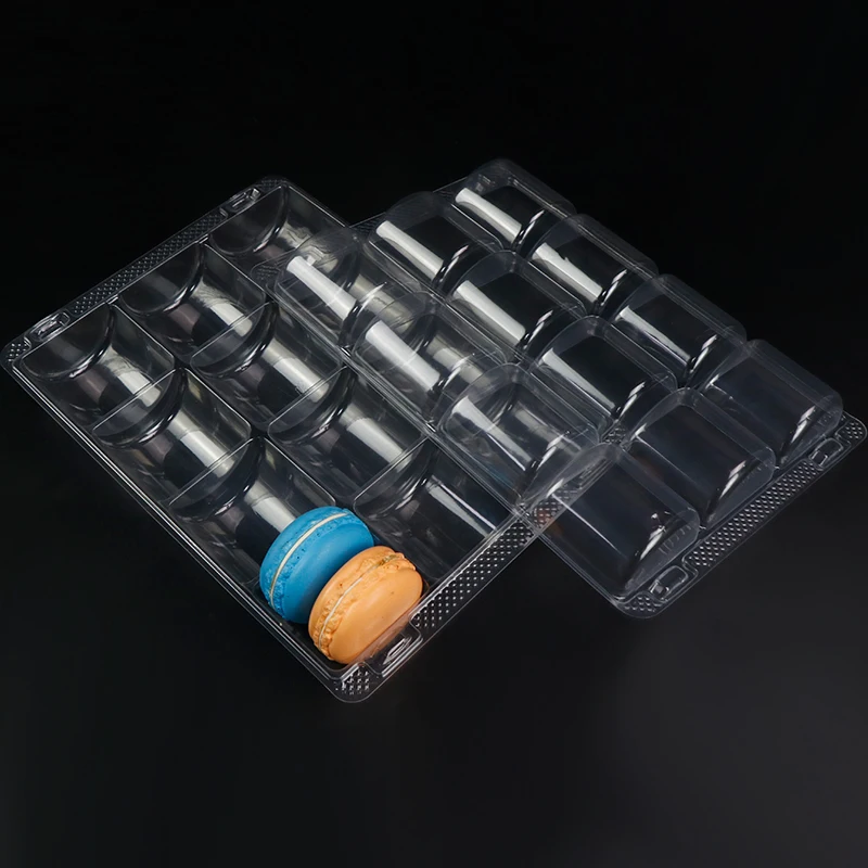Plastic Macaron Gift Packaging Plastic Tray Macaroon Packaging Pastry Display Trays