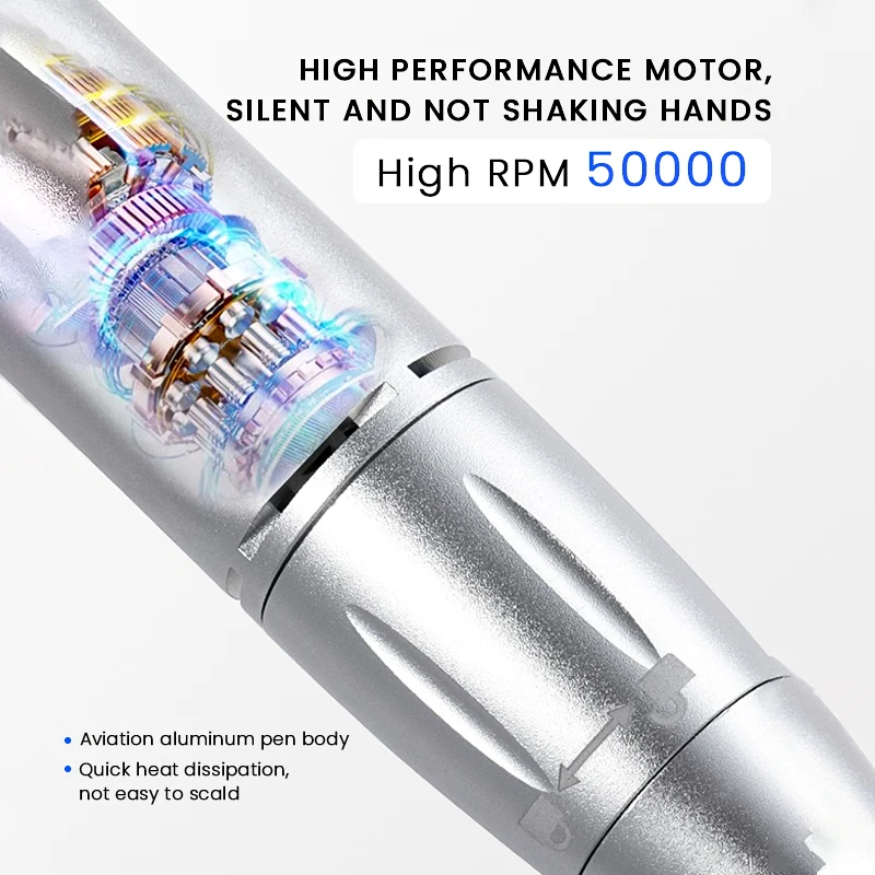 50000 RPM Electric Nail Drill Machine for Manicure Professional Nail Lathe With LCD Display Rechargeable Nail Salon Tool