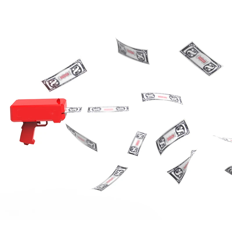 OEM LOGO Color Amazon 2021 Promotional Money Spray Gun Cash Gun Gold Plated Chrome Golden Money Gun/