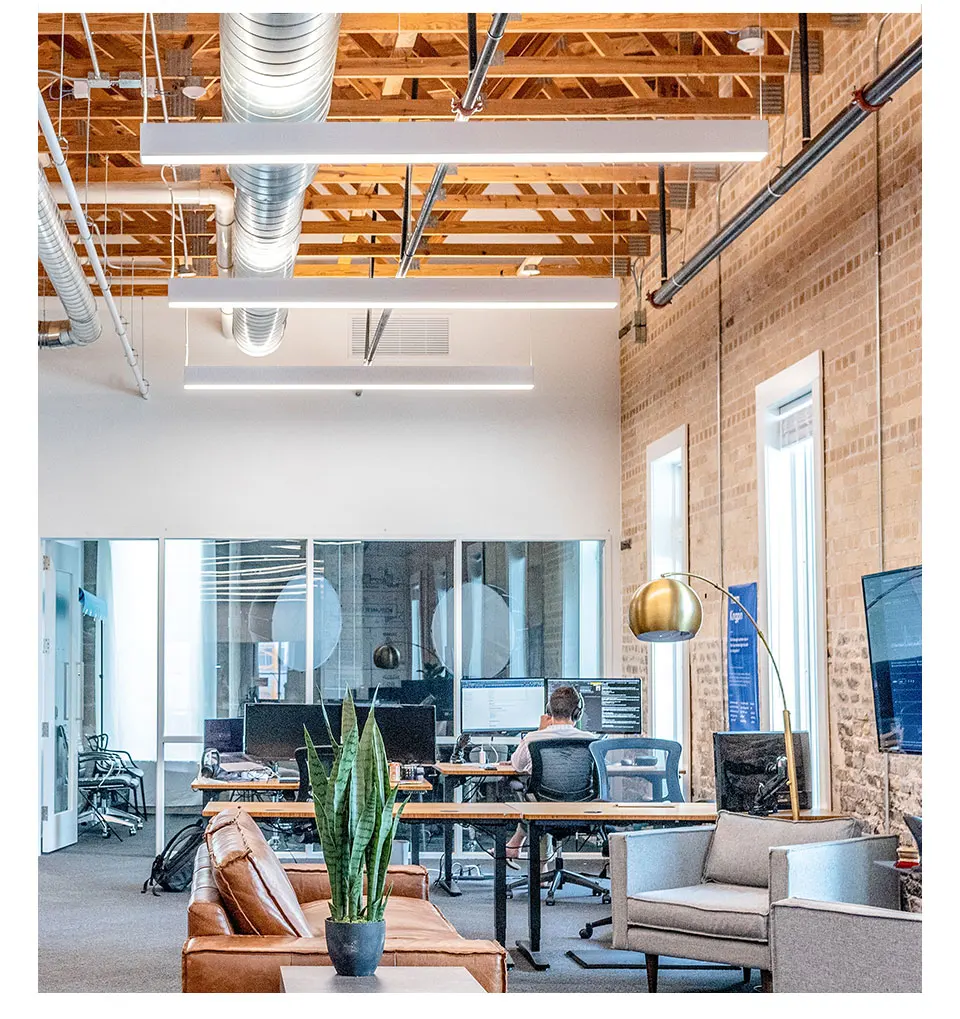 Suspending 120lm/w  LED Linear Lighting System Aluminium 28W Linkable Linear Light