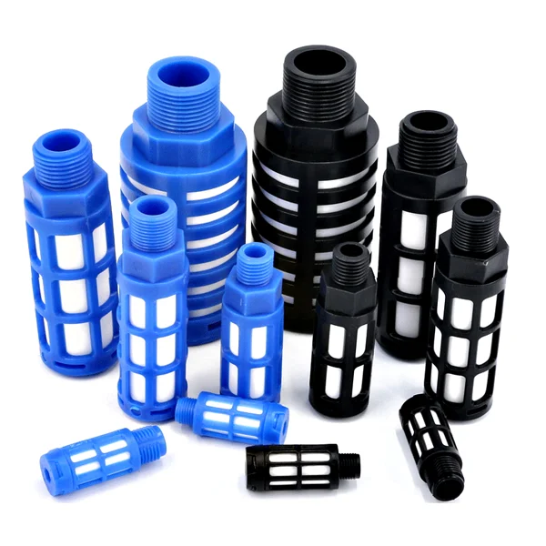 Air Silencer Plastic Exhaust Muffler Pneumatic 1/8 1/4 3/8 1/2 Male Thread Absorb Noise Filter Slip Lock For Misting Pump