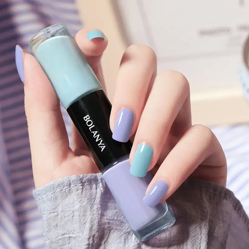 BOLANYA  High Quality  Two-color oiliness Nail polish Waterproof and durable unpeeled Nail polish