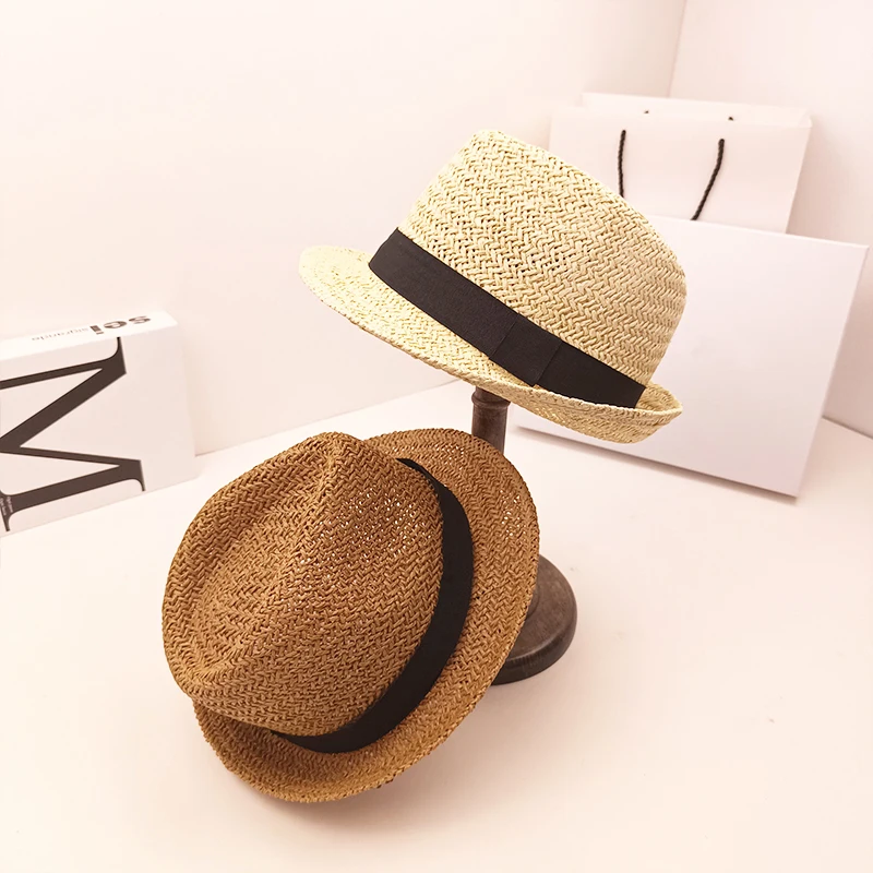 Mens Fedora Paper Straw Beach Cowboy Panama Bucket Oversized Foldable Fedora Straw Hat