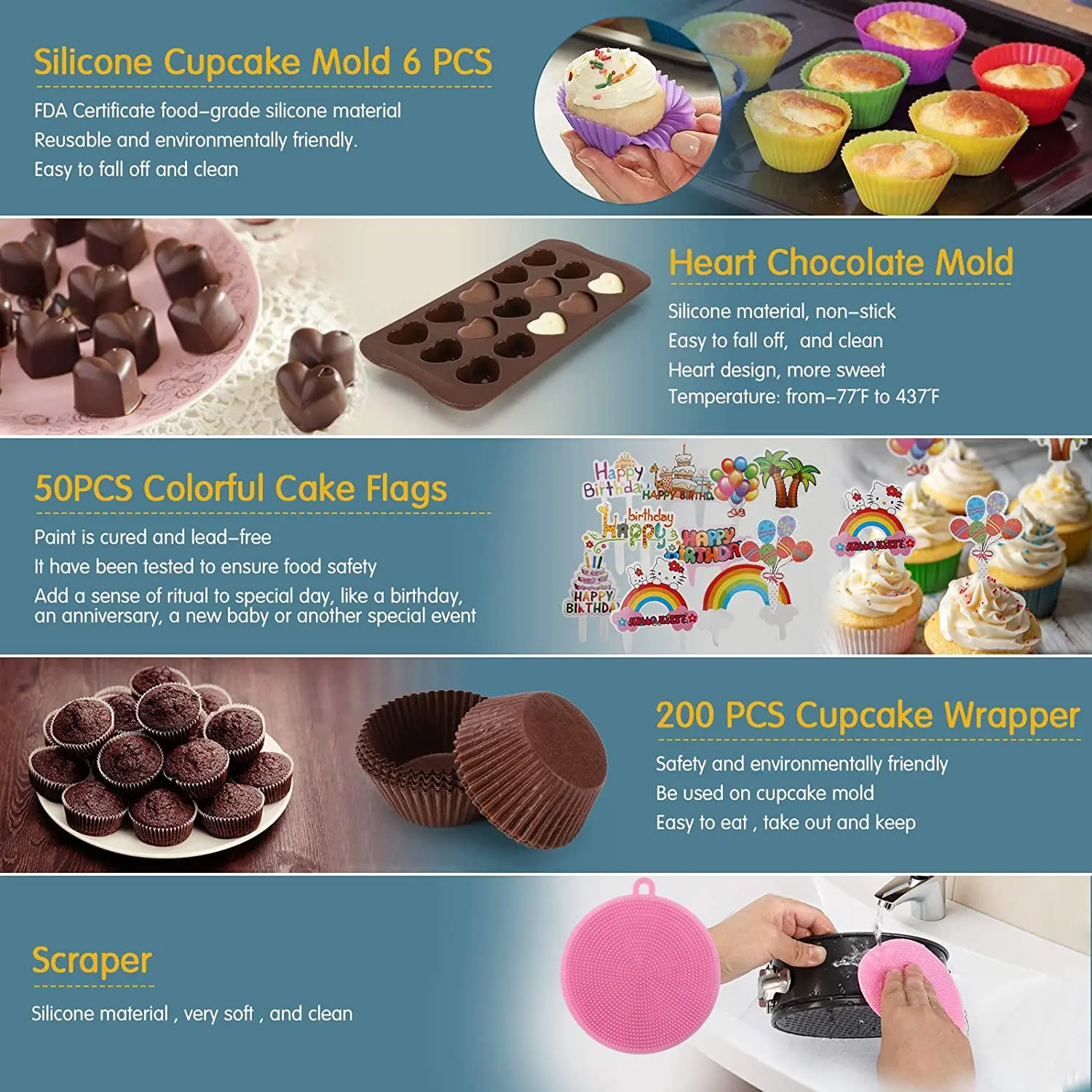 512Pcs Cake Decorating Kit with Non-Slip Cake Turntable Baking Supplies Baking Set for Beginners and Cake Lovers