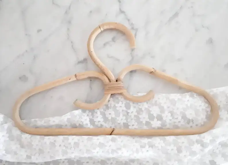 CHEAPEST PRICE! Eco-friendly rattan clothes hanger handmade natural color custom in Vietnam