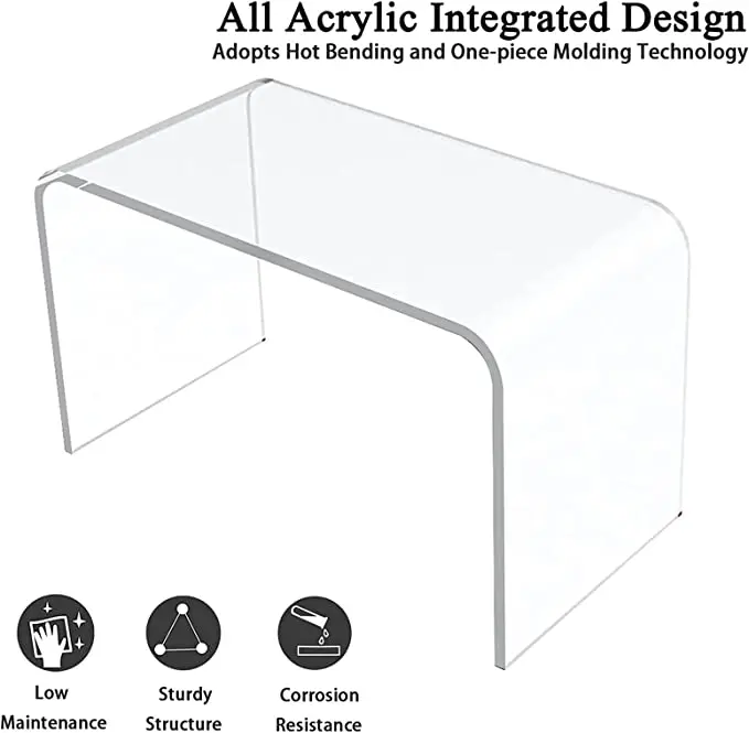 Clear Bedroom  Multipurpose Small C-Shape End Table Bed Desk Laptop Table for Living Room Acrylic Side Table