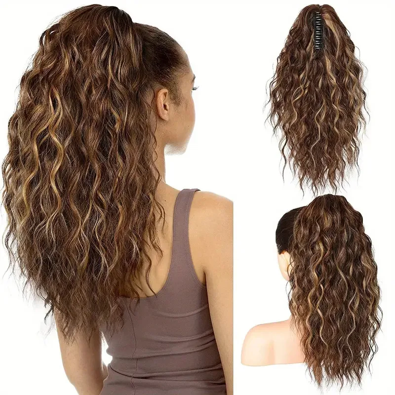 Claw Ponytail Long Curly Wavy Ponytail Extensions Synthetic Clip In Hair Extensions Elegant Natural Looking Hair Accessories