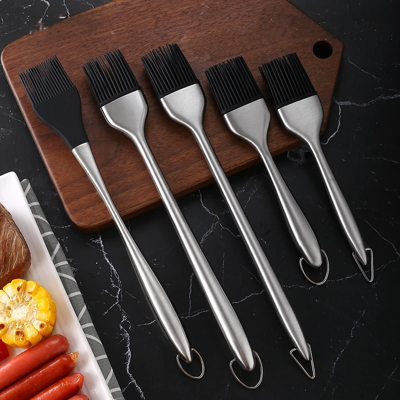 НОВАЯ пищевая кухонная ручка из нержавеющей стали 304, масляная щетка, силиконовая щетка для барбекю