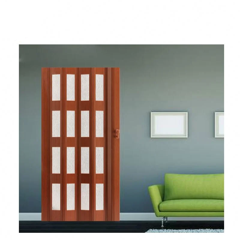 Interior Glass Bifold Pvc Double-ply Collapsing Fold Door For Inter House