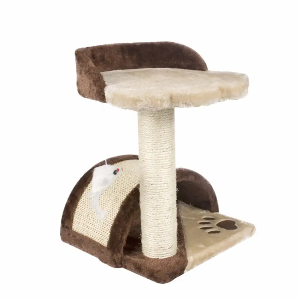 2022 Hot Cheap Attractive Multi Level Cute Shape Cat Tree Simple Cat Tree With Small Ball